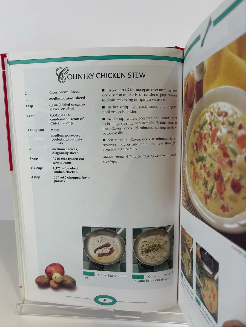 Vintage 1992 hardcover edition of Campbell's Simply Delicious Recipes.